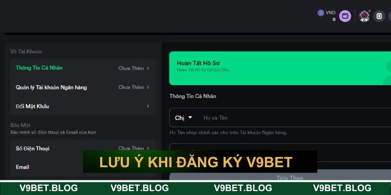 Lưu ý quan trọng khi đăng ký tại V9BET Lưu ý quan trọng khi đăng ký tại V9BET