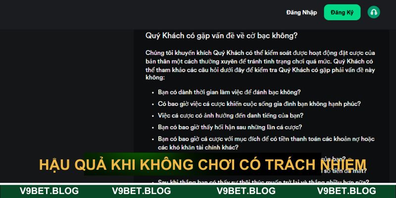 Hệ lụy khi cá cược không có trách nhiệm Hệ lụy khi cá cược không có trách nhiệm