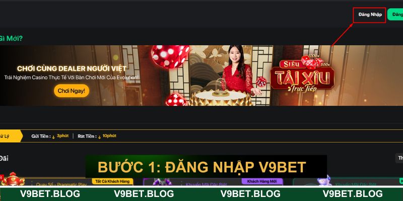 Bước 1: Đăng nhập V9bet Bước 1: Đăng nhập V9bet