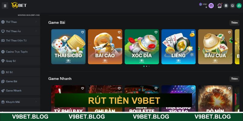 Rút tiền V9bet